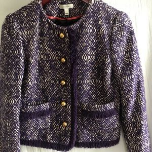 J. Crew Purple Tweed Blazer Size 4
